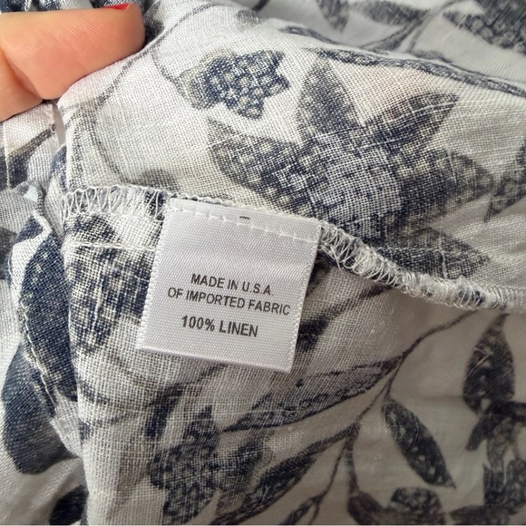 Flax 100% Linen Sleeveless Tank Black & White Floral Shirt Size Large 71 - Picture 4 of 7